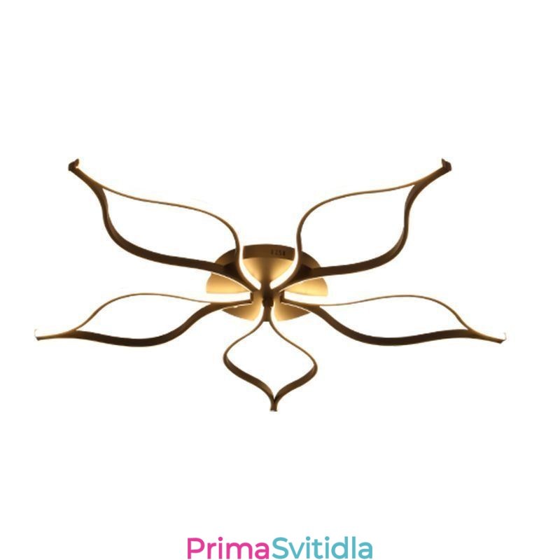 Minimalistické stropní svítidlo s pětilistými květy pod omítku