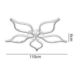 Minimalistické stropní svítidlo s pětilistými květy pod omítku
