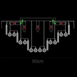 Křišťálové zapuštěné kulaté křišťálové stropní svítidlo s dálkovým ovládáním 80CM