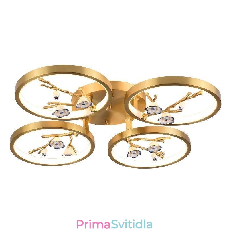 Zapuštěné stropní svítidlo Copper Art Branch Plum Blossom