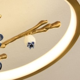 Zapuštěné stropní svítidlo Copper Art Branch Plum Blossom