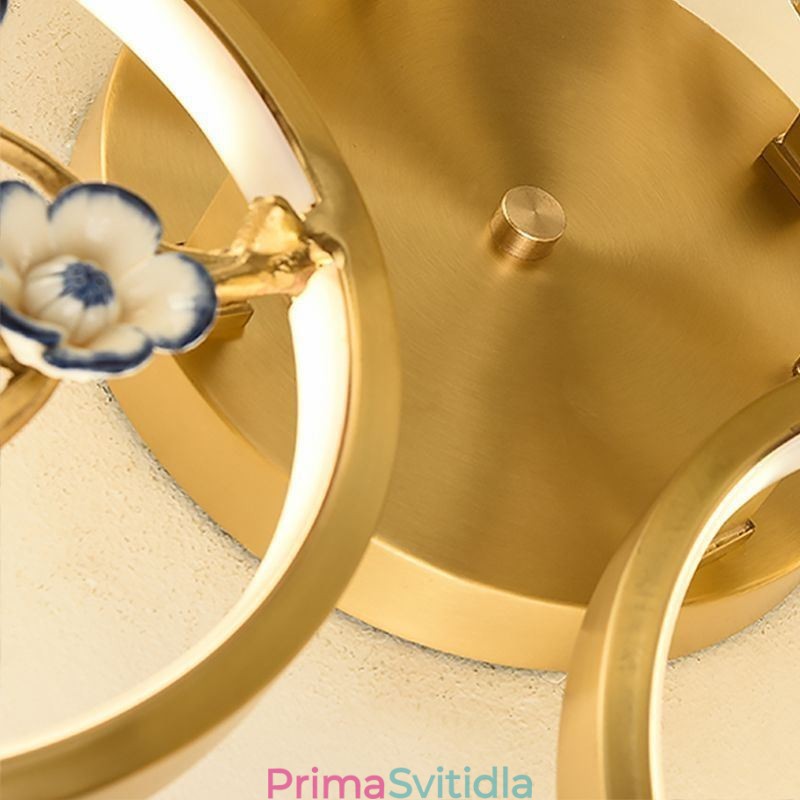 Zapuštěné stropní svítidlo Copper Art Branch Plum Blossom