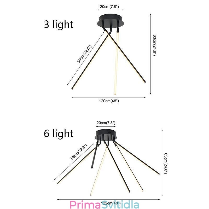 Creative zapuštěná hliníková umělecká stropní lampa pro větrný mlýn
