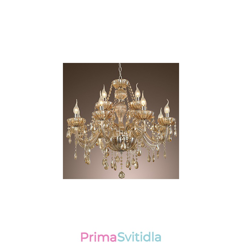 Lustr Crystal Luxury Modern 2 Tiers Living 12 Lights