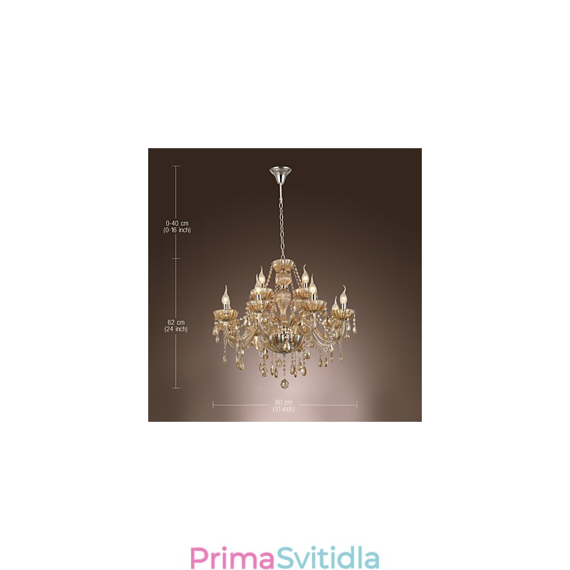 Lustr Crystal Luxury Modern 2 Tiers Living 12 Lights