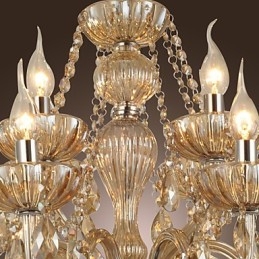 Lustr Crystal Luxury Modern 2 Tiers Living 12 Lights