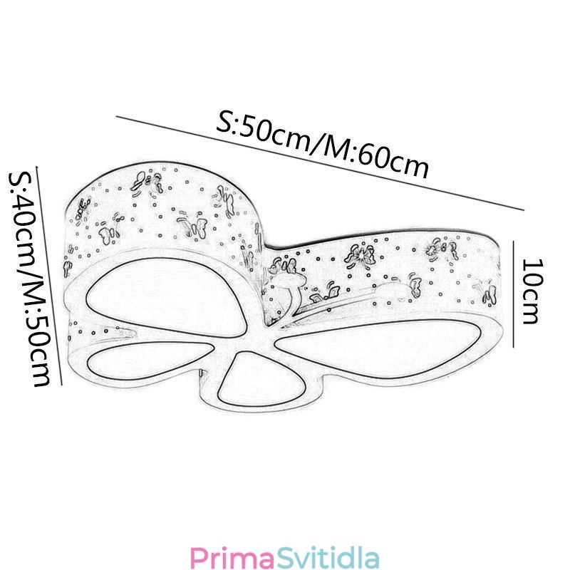 Moderní kovové stropní svítidlo pro zapuštěnou montáž Butterfly