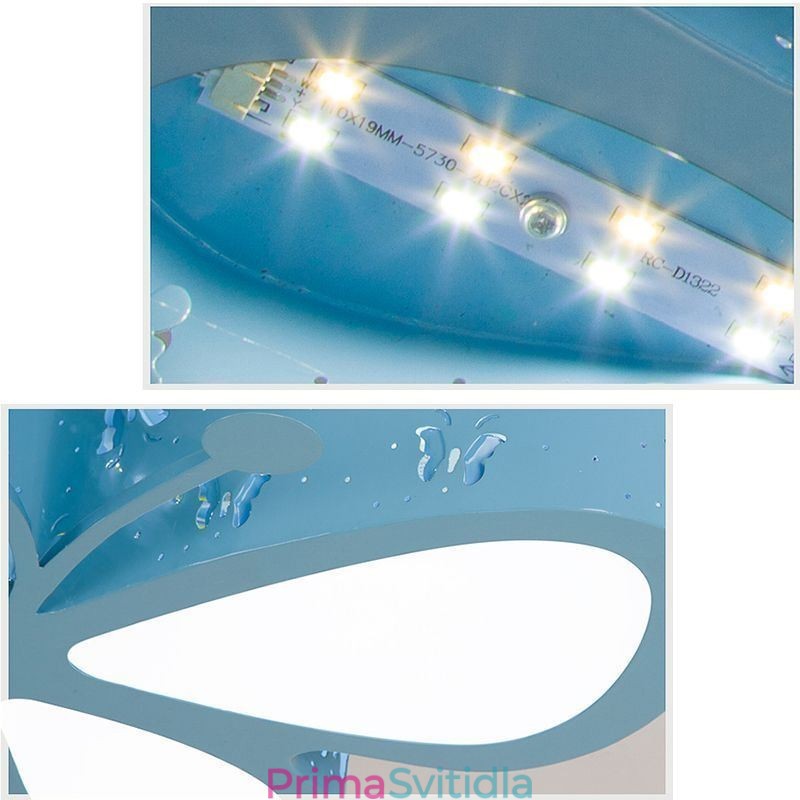 Moderní kovové stropní svítidlo pro zapuštěnou montáž Butterfly