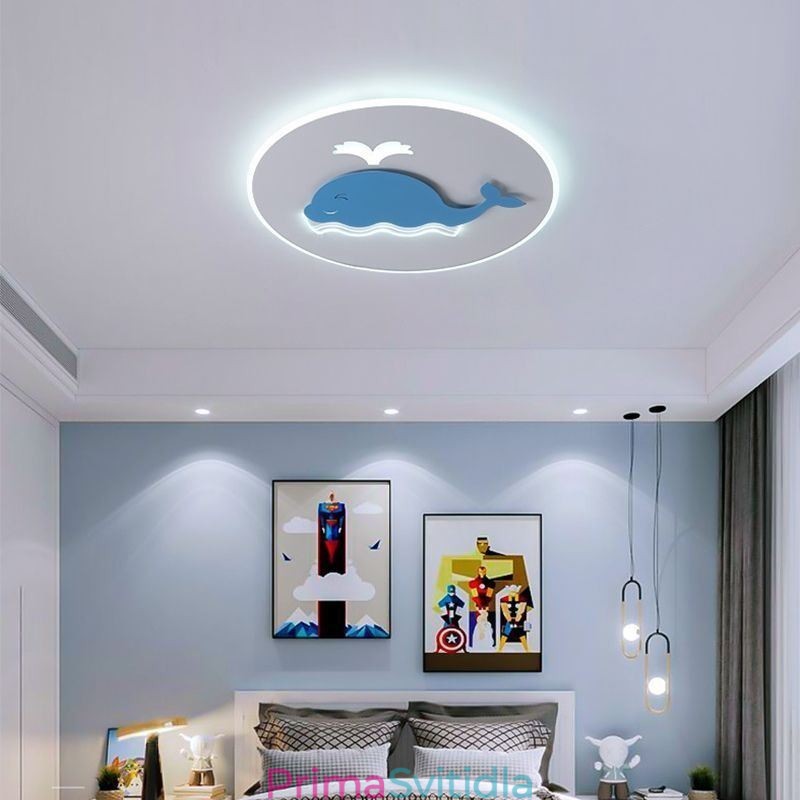 Moderní kreativní stropní lampa velryba stropní světlo