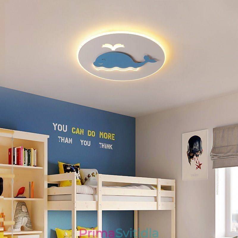 Moderní kreativní stropní lampa velryba stropní světlo