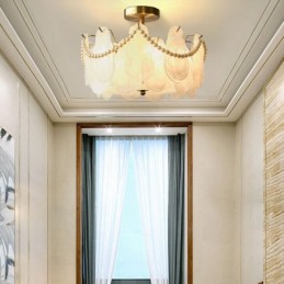 Evropské železné stropní svítidlo Elegantní skleněné stropní svítidlo