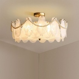 Evropské železné stropní svítidlo Elegantní skleněné stropní svítidlo