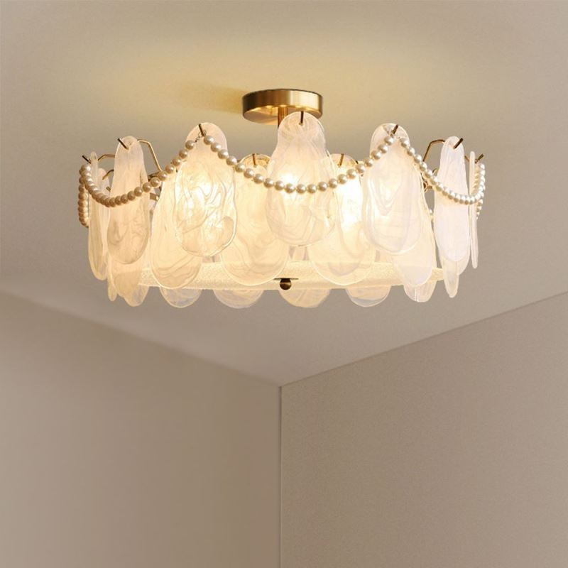 Evropské železné stropní svítidlo Elegantní skleněné stropní svítidlo
