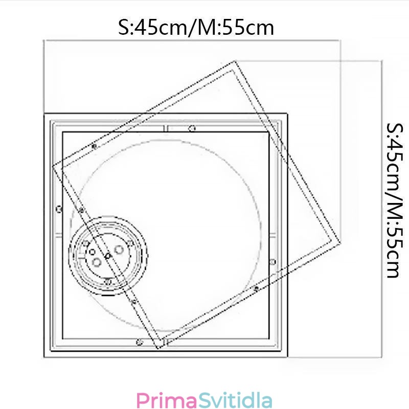 Moderní stropní svítidlo čtvercové geometrické akrylové stropní svítidlo