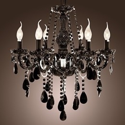 Lustr Black Crystal Modern 6 světel