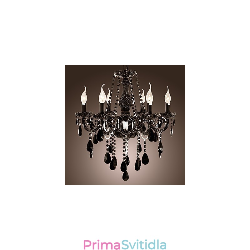 Lustr Black Crystal Modern 6 světel