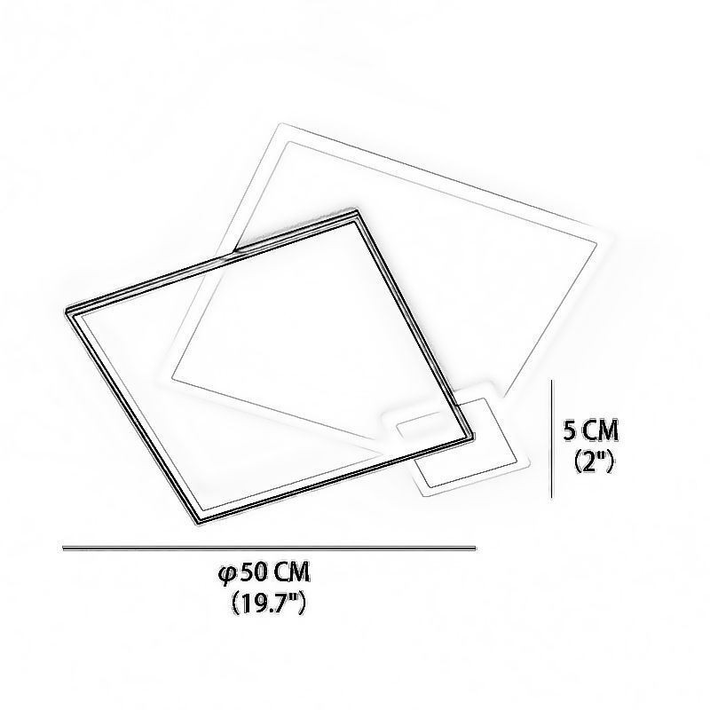 Moderní stropní svítidlo Geometrické čtvercové stropní svítidlo
