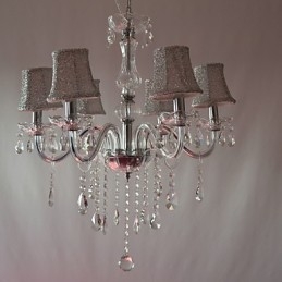 Moderní luxusní lustr 6 světel v křišťálové dekoraci