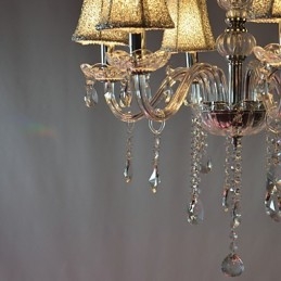 Moderní luxusní lustr 6 světel v křišťálové dekoraci