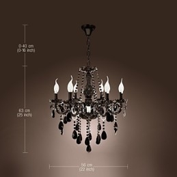 Lustr Black Crystal Modern 6 světel