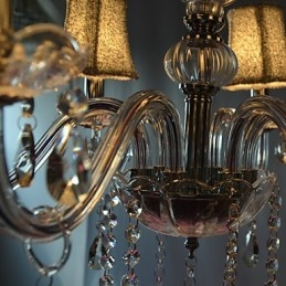 Moderní luxusní lustr 6 světel v křišťálové dekoraci