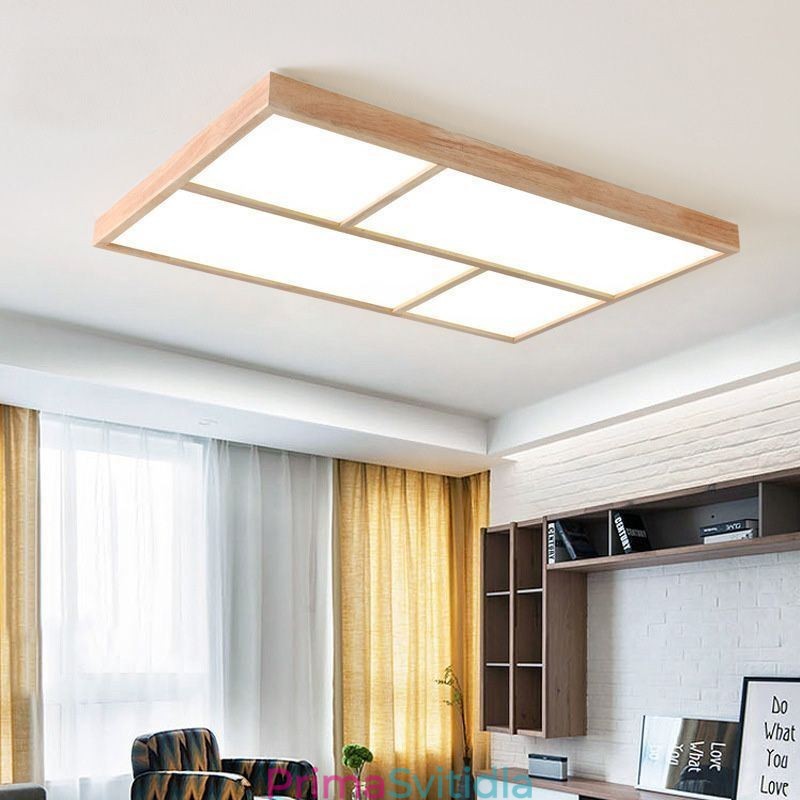 Moderní stropní svítidlo ve stylu minimalistického zapuštěného stropního svítidla ve stylu dřeva