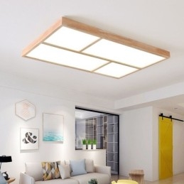 Moderní stropní svítidlo ve stylu minimalistického zapuštěného stropního svítidla ve stylu dřeva