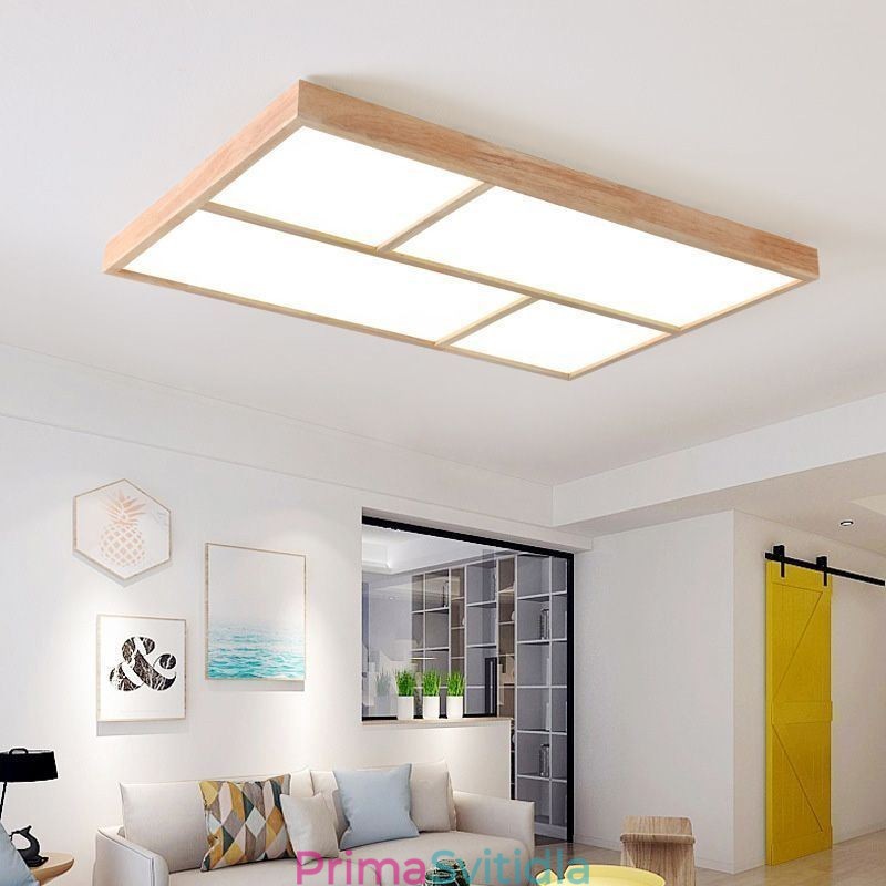 Moderní stropní svítidlo ve stylu minimalistického zapuštěného stropního svítidla ve stylu dřeva