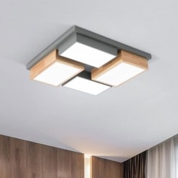 Moderní stropní svítidlo geometrické dřevěné stropní svítidlo