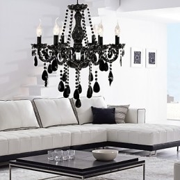 Lustr Black Crystal Modern 6 světel
