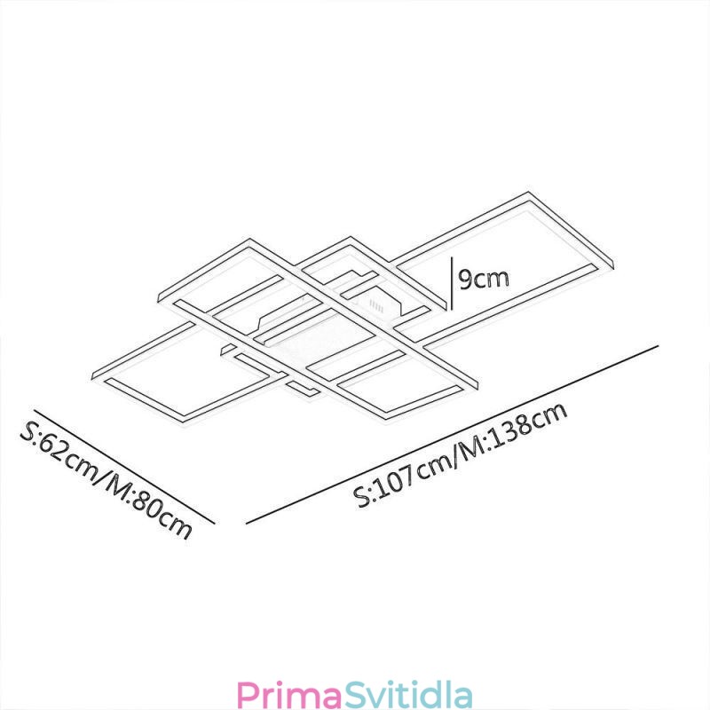 Moderní stropní svítidlo geometrické čtvercové stropní svítidlo