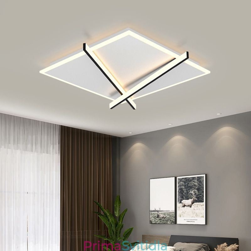Nordic Ceiling Light Art Stropní design s hodinami