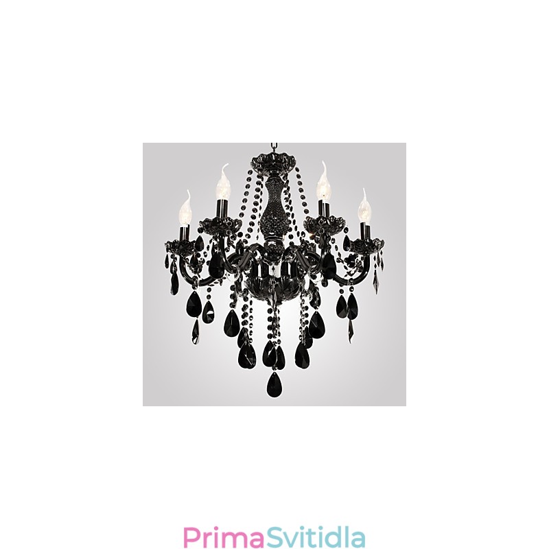 Lustr Black Crystal Modern 6 světel