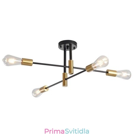 4 světla Černý lustr Sputnik Mid Century Stropní svítidlo pro polozapuštěnou montáž 4 světla Černý lustr Sputnik Mid Century Stropní svítidlo pro polozapuštěnou montáž