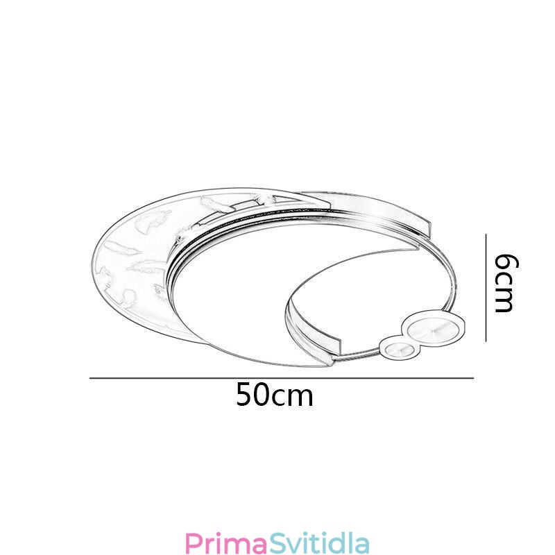Moderní stropní svítidlo ve tvaru Měsíce