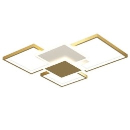 Moderní 2vrstvé stropní svítidlo s geometrickým zapuštěným svítidlem ve zlaté barvě