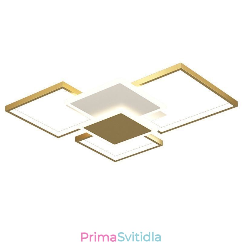 Moderní 2vrstvé stropní svítidlo s geometrickým zapuštěným svítidlem ve zlaté barvě