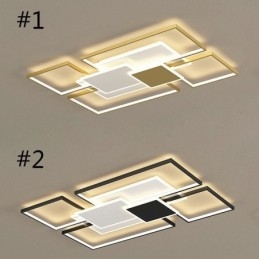 Moderní 2vrstvé stropní svítidlo s geometrickým zapuštěným svítidlem ve zlaté barvě