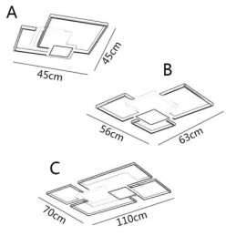 Moderní 2vrstvé stropní svítidlo s geometrickým zapuštěným svítidlem ve zlaté barvě