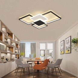 Moderní 2vrstvé stropní svítidlo s geometrickým zapuštěným svítidlem ve zlaté barvě
