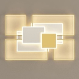 Moderní 2vrstvé stropní svítidlo s geometrickým zapuštěným svítidlem ve zlaté barvě