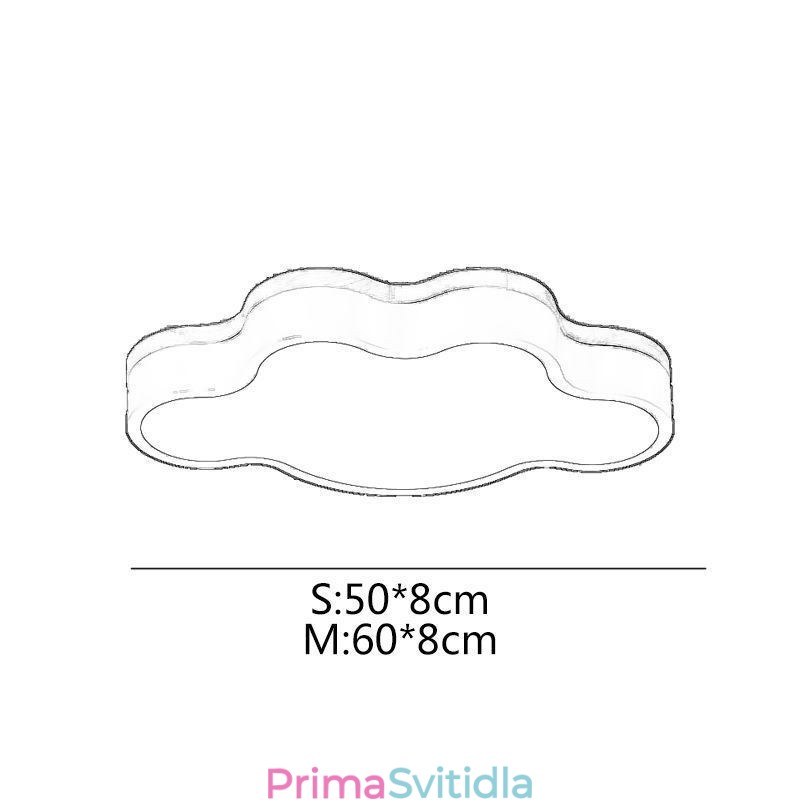 Moderní stropní svítidlo ve tvaru akrylátového mraku pro zapuštěnou montáž pro děti