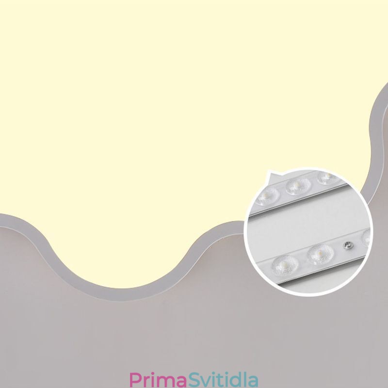 Moderní stropní svítidlo ve tvaru akrylátového mraku pro zapuštěnou montáž pro děti