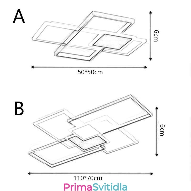 Moderní stropní svítidlo čtvercové akrylové zapuštěné stropní svítidlo