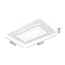 Obdélníková zapuštěná minimalistická akrylová ultratenká stropní lampa