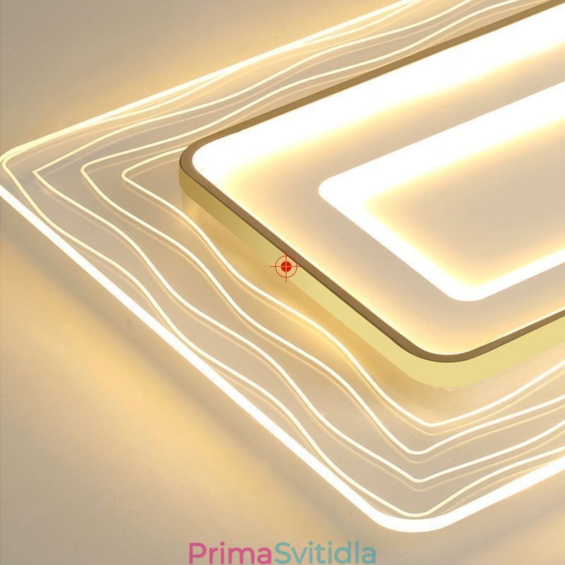 Obdélníková zapuštěná minimalistická akrylová ultratenká stropní lampa
