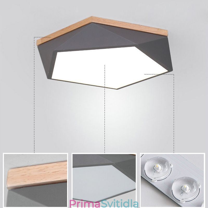 Moderní stropní svítidlo ve tvaru diamantu Design stmívatelné zapuštěné stropní svítidlo