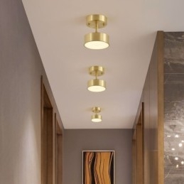 Zlaté měděné mini kulaté stropní svítidlo