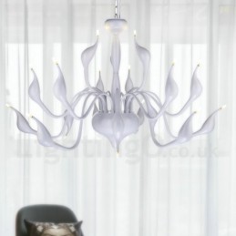 18 světel Stainless Post Modern Swan Lustr Light G4 White Dokončeno