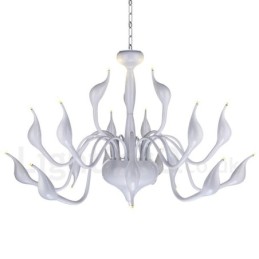18 světel Stainless Post Modern Swan Lustr Light G4 White Dokončeno